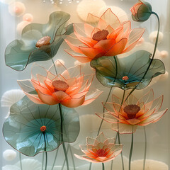Guofeng 3D summer lotus artistic conception illustration
