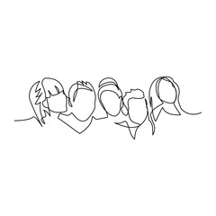 People drawn in line art style