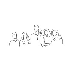 People drawn in line art style