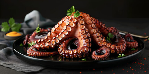 Traditional Spanish cuisine Galicianstyle octopus 
