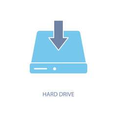 hard drive concept line icon. Simple element illustration. hard drive concept outline symbol design.