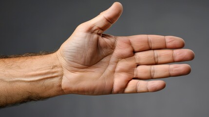  A tight shot of a hand wearing rings on the middle fingers