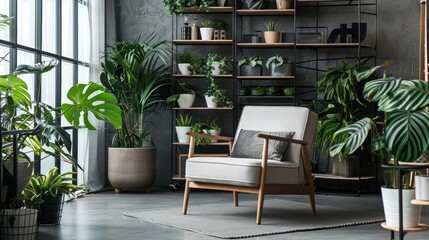 open space living room interior inspiration, AI Generated image