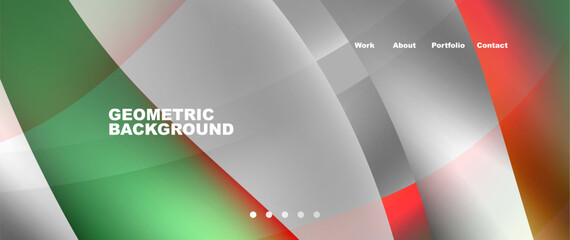 Web page design with geometric elements - circle and wave. Techno art concept. Vector Illustration For Wallpaper, Banner, Background, Card, Book Illustration, landing page