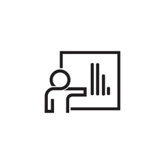 Presentation icon on white background	