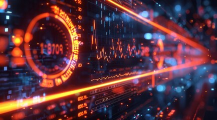 A computer screen with a bunch of numbers and a clock that reads 19:09