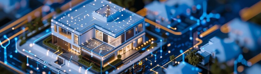 Fototapeta premium Controlled construction of a smart house using artificial intelligence and IOT