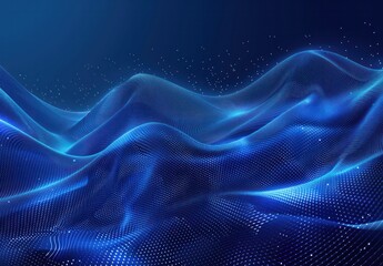 A blue wave with a lot of dots in it