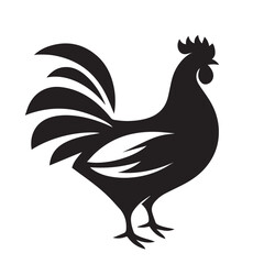 Fototapeta premium Chicken silhouette. Hen vector design isolated on white background.