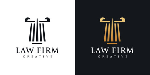 law logo inspiration with creative elements concept. Lawyer logo with Premium Vector creative element style