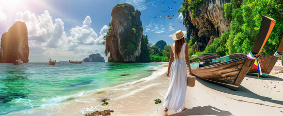 The most beautiful place in Thailand, white sandy beaches with clear blue water and lush greenery...