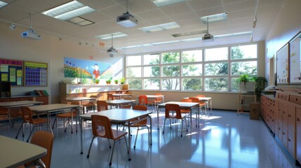 interior of modern classroom ,clean classrooms, empty classrooms
