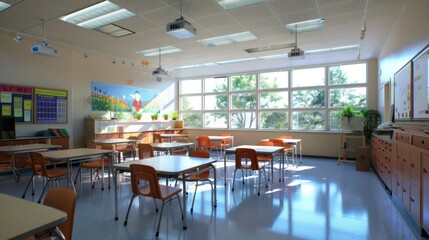 interior of modern classroom ,clean classrooms, empty classrooms