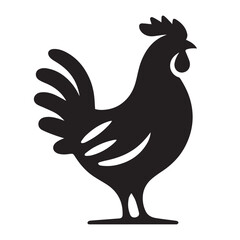Obraz premium chicken silhouette. Hen vector design isolated on white background.