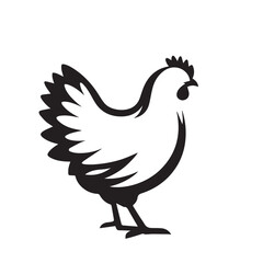 Obraz premium chicken silhouette. Hen vector design isolated on white background.
