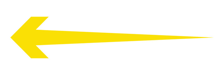 Obraz premium Yellow pointer, direction, position symbol. Flat style. arrow icon for your web site design, logo, app, UI. Yellow lest pointing long arrow sign. 11:11