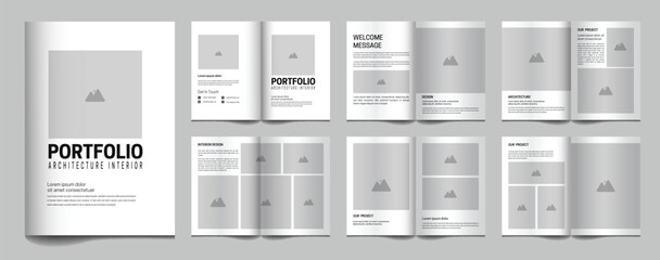 Architecture and interior portfolio template minimalist design