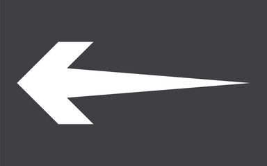 Arrow pointing left icon. White arrow vector. Arrow for web design.