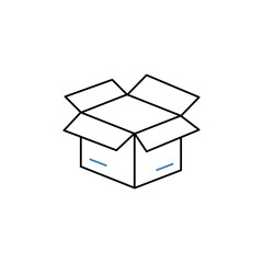 box concept line icon. Simple element illustration. box concept outline symbol design.