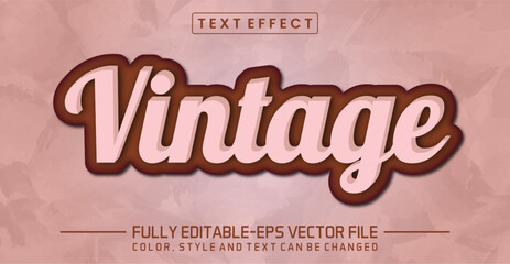 Vintage font Text effect editable