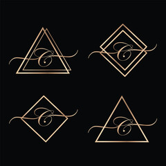 cursive c logo design icon