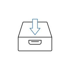 drawer concept line icon. Simple element illustration. drawer concept outline symbol design.