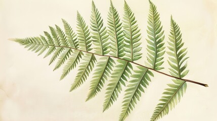 Detailed view of a fern branch