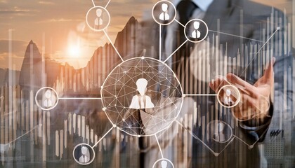 human resource and world wide web concept. recruitment management. business idea