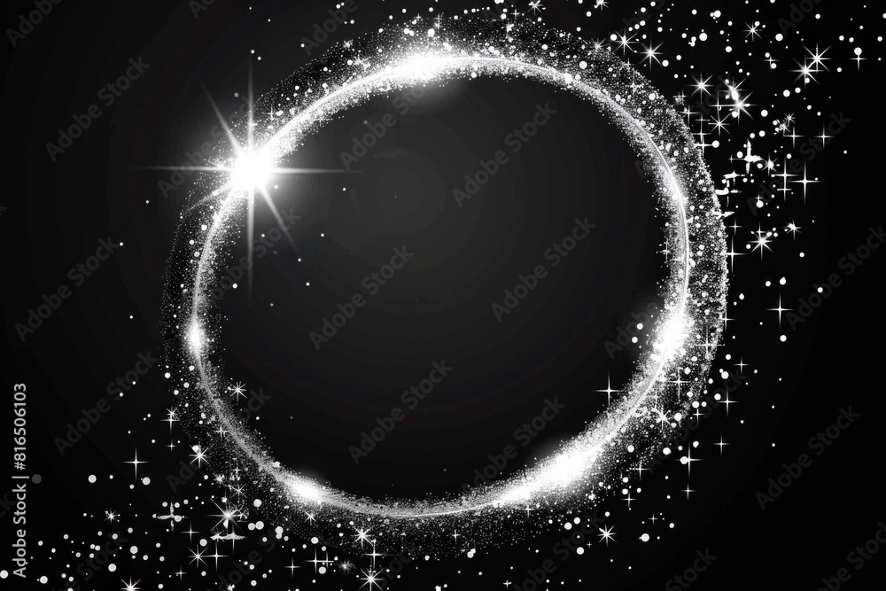 Poster A captivating image of stars and sparkles on a black background. Perfect for adding a touch of magic to your design projects