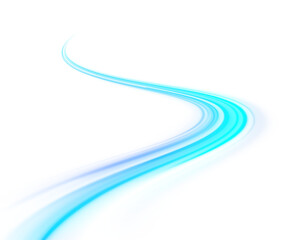 PNG. Wavy transparent curved lines in the form of the movement of sound waves in a set of different shapes of whirlpool, twist, spiral. Light arc in blue colors, in the form of a turn and a zigzag.	