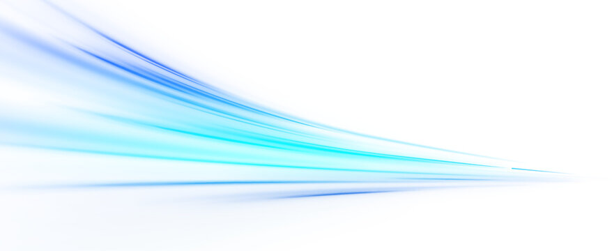 PNG. Visualization of large data traffic, dynamic high speed data flow in the form of neon line of various shapes: stripe, zigzag, arc and curve. Expressway, the effect of car headlights.	