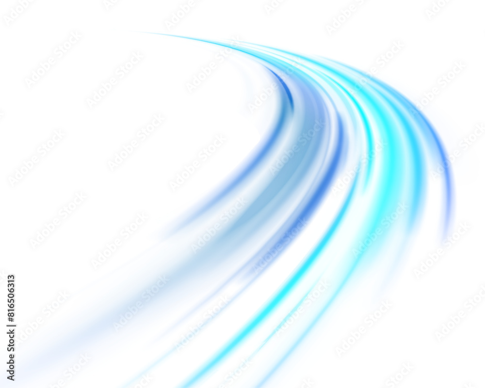 Poster wavy transparent curved lines in the form of the movement of sound waves in a set of different shape