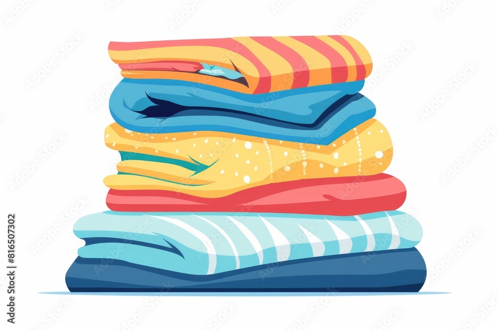 Poster A stack of neatly folded towels. Perfect for household and hospitality concepts