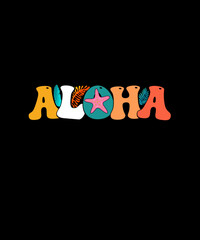 Aloha Beach Vintage Summer T-shirt Design 