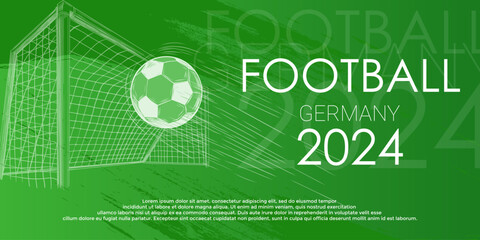 Soccer 2024 social media background. Vector illustration euro Football 2024 in Germany background template for banner, card, website, social media. © Julisart
