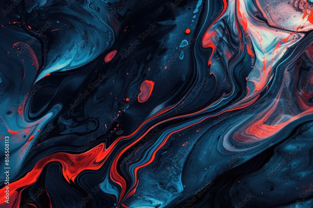 Poster close up view of a colorful liquid painting. suitable for artistic projects