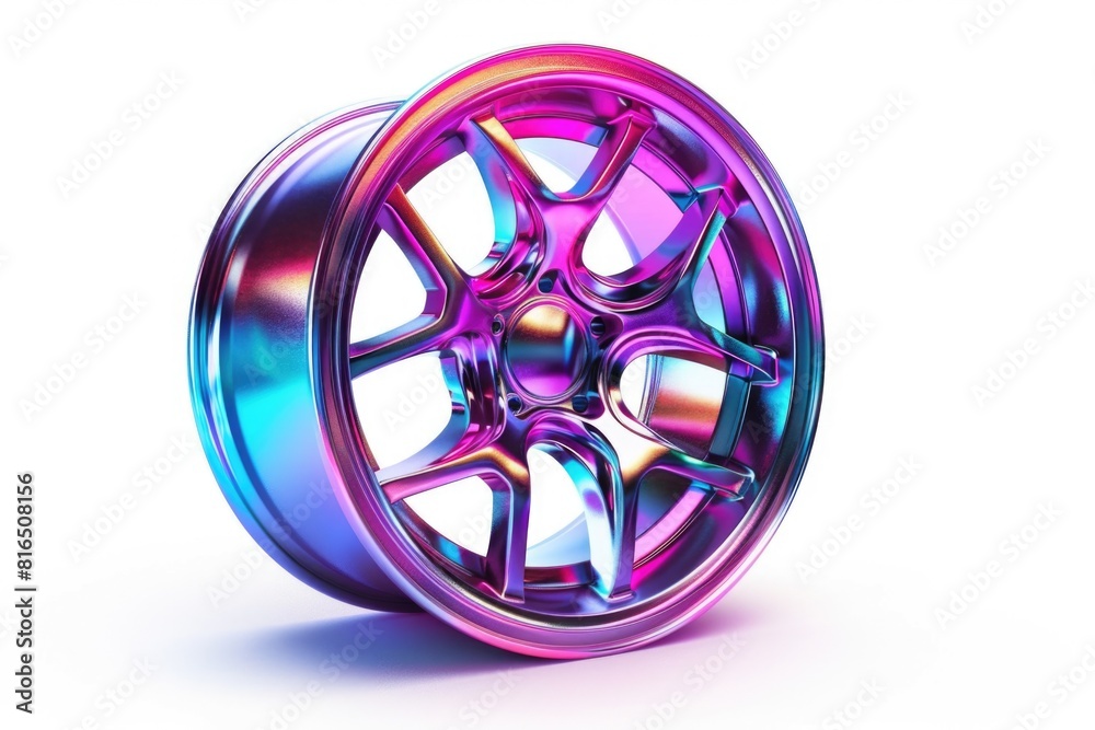 Poster brightly colored wheel on a simple white backdrop. perfect for design projects or presentations