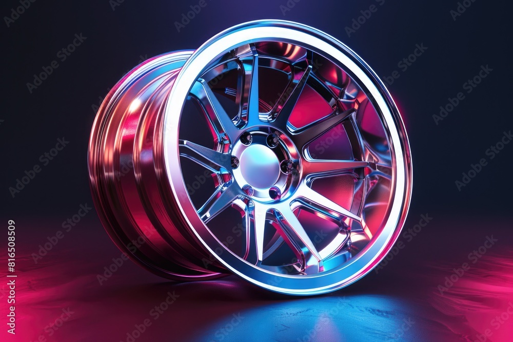 Poster Detailed image of a wheel placed on a table, suitable for various design projects
