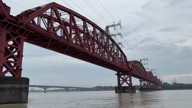 Hardinge Bridge steel railway truss bridge in Bangladesh