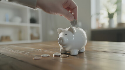 Start with pennies and save in a piggy bank - small habits add up to big things. The importance of saving.