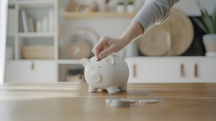 Start with pennies and save in a piggy bank - small habits add up to big things. The importance of saving.