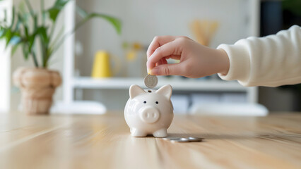 Start with pennies and save in a piggy bank - small habits add up to big things. The importance of saving.