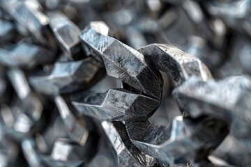 Detailed view of metal chains, perfect for industrial concepts