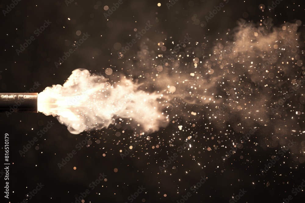 Poster close up of a pipe with steam, suitable for industrial concepts