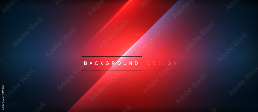 Poster neon dynamic diagonal light rays background. techno digital geometric concept design for wallpaper, 