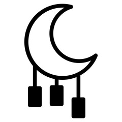 decorative moon icon