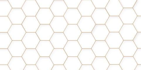 White hexagon geometric texture Seamless creative geometric Pattern hexagonal background. white abstract hexagon wallpaper or background. 3D Futuristic abstract honeycomb mosaic texture.