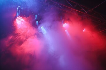 mixture of dj lights and fog machine in club