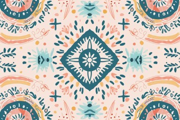 An abstract pastel boho background pattern with a bohemian flair