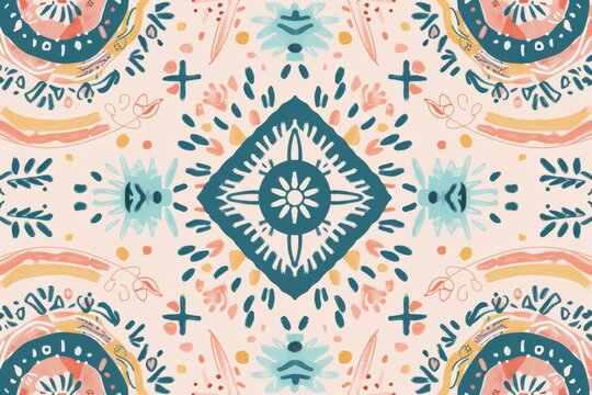 An abstract pastel boho background pattern with a bohemian flair
